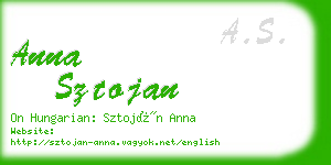 anna sztojan business card